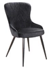 Krzesło tapicerowane Lotus 45x44 cm czarne nowoczesne oraz funkcjonalne krzesło do jadalni z metalowymi nogami 