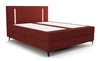 Łóżko kontynentalne Norco 140x200 bordowe stylowe łóżko z pojemnikiem oświetlenie umieszczone w zagłówku nadaje wyjątkowości