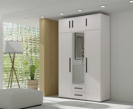 Nadstawka do szafy Maxione 150 cm biała funkcjonalna szafka powiększy miejsce do przechowywania ubrań obuwia i dodatków