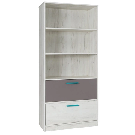 Zestaw mebli młodzieżowych Rest 1 w kolorze dąb craft biały / popiel funkcjonalne meble o nowoczesnym designie do pokoju nastolatków