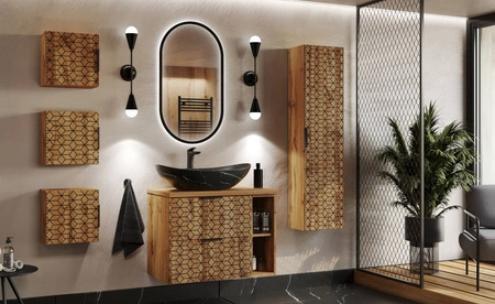 Szafka łazienkowa wisząca Xilo 20 cm dąb wotan funkcjonalna szafka pod blat regał idealnie dopełni aranżację