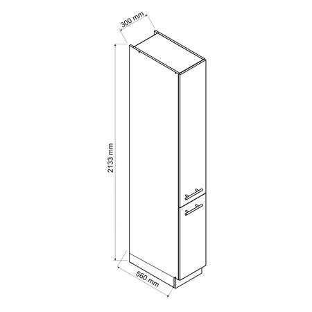 Słupek kuchenny cargo Zova D30 CARGO MAXI biały / dąb halifax funkcjonalny kosz cargo odporna na uszkodzenia frezowane uchwyty