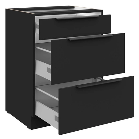 Zestaw mebli kuchennych narożny Brianza / Black 330x210 cm uchwyty krawędziowe szafki doskonale prezentują się w nowoczesnych wnętrzach