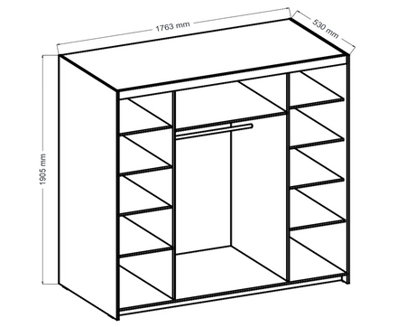 Szafa Rene 176 cm bez piaskowy stylowy design obrzeża wykończone ABS szafa z lustrem do sypialni lub garderoby pojemne szuflady