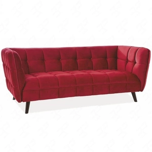 Sofa Castello III bordowa prosta i stylowa sofa wpisująca się w każdą aranżację idealna sofa z drewnianymi nogami