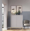 Komoda Lovro 104 cm szara nowoczesny design komoda wzbogacona o złote zachwyci miłośników wyrazistych wnętrz