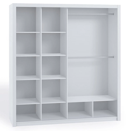 Szafa przesuwna Rico 200 cm dąb artisan pojemna szafa do sypialni garderoby lub przedpokoju klasyczna forma o geometrycznych kształtach