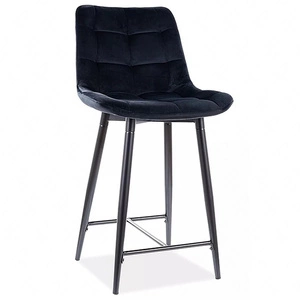 Półhoker Chic H-2 czarny nowoczesny oraz funkcjonalny hoker z metalowymi nogami idealny hoker do kuchni