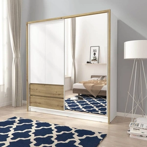 Szafa przesuwna Cento 204 cm biała / dąb artisan nowoczesny design szafa idealna do garderoby sypialni lub przedpokoju