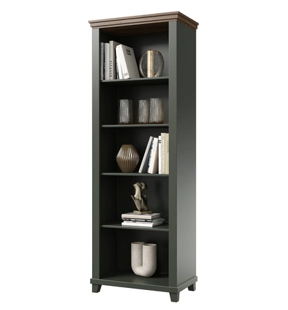 Regał Evora 71 cm butelkowa zieleń / dąb lefkas stylowy design regału doskonały dodatek do biura gabinetu lub pokoju nastolatka