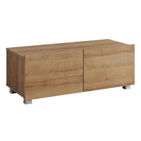 Meblościanka Apulia IX biały połysk / dąb złoty wyjątkowo stylowa meblościanka proste bryły wpisujące się w każde wnętrze