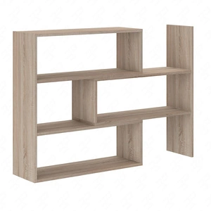 Regał niski Carl dąb sonoma jasny idealny regał do biura gabinetu lub pokoju nastolatka z możliwością rozsunięcia