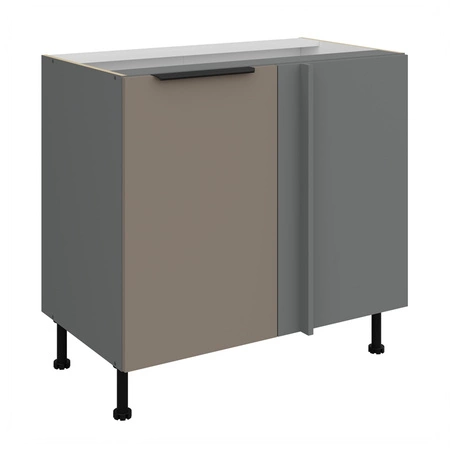 Szafka kuchenna narożna dostawiana Fiuggi Ant 105 ND 1F BB prawa fronty szafki kuchennej wykończone w technologii anti fingerprint