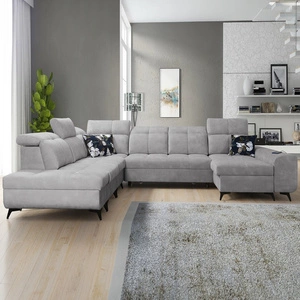 Narożnik z funkcją spania Buffalo X szary popiel prawostronny funkcjonalny i komfortowy narożnik do pokoju z pojemnikami na pościel