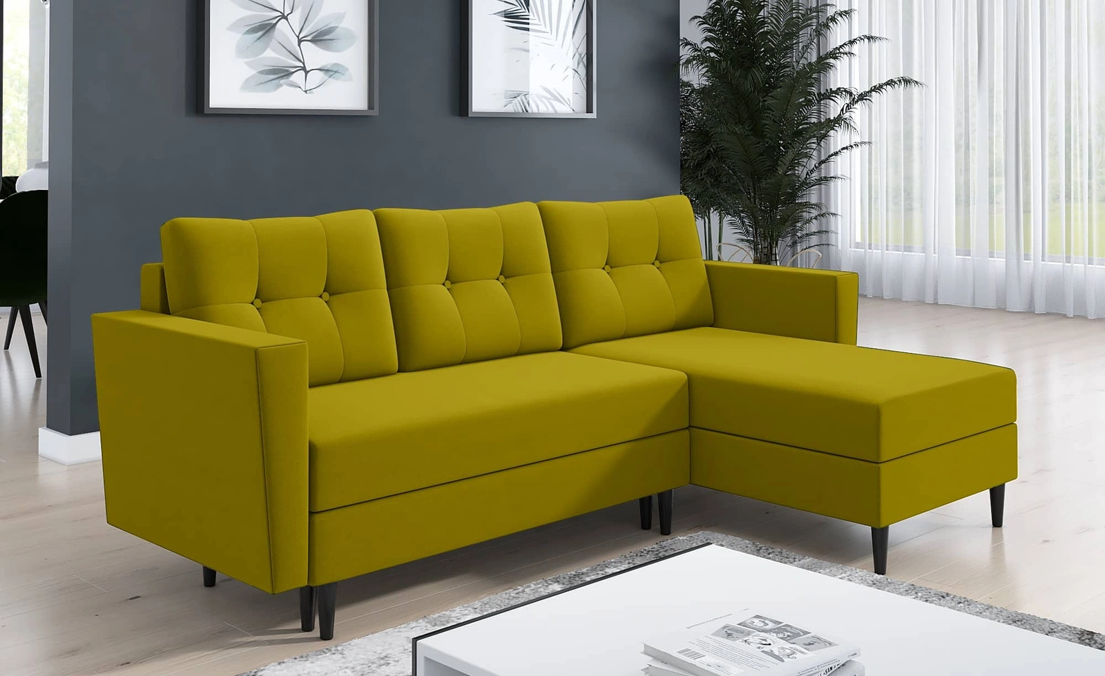 Narożnik z funkcją spania Telsze Narożnik do salonu Narożnik z funkcją spania codziennego