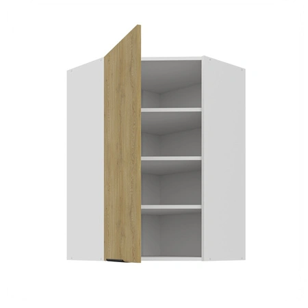 Szafka kuchenna narożna wisząca Cremona 60x60 GN-90 1F metalowy uchwyt krawędziowy szafka odporna na działanie wilgoci i uszkodzenia