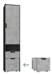 Regał z szufladami Nano 45 cm grafit / enigma wysoka jakość nowoczesny wygląd oraz przede wszystkim duża funkcjonalność