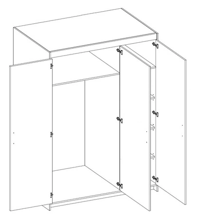 Szafa z lustrem Rene 133 cm dąb sonoma jasny nowoczesny design oraz obrzeża wykończone ABS
