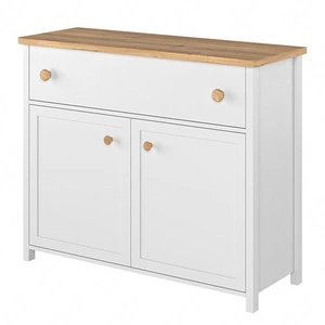 Komoda z szufladą Story 110 cm biały / dąb nash elegancka komoda idealna do pokoju dziecięcego prosta konstrukcja solidne wykonanie