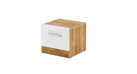 Zestaw mebli do sypialni Dentro biały / dąb stirling stylowy design komplet mebli do sypialni z szafą zagłówek łóżka z oświetleniem