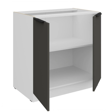 Zestaw mebli kuchennych narożny Aversa Wh 290x230 cm stylowe szafki kuchenne z frontami wykonanymi w technologii anti fingerprint