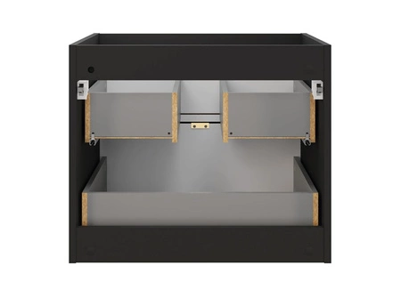 Zestaw mebli łazienkowych Talia czarny / dąb casella eleganckie szafki w stylu klasycznym subtelne frezowane ramki na frontach