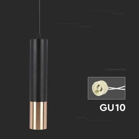 Lampa wisząca Moren 30 cm czarny / złoty stylowa lampa sufitowa metalowy abażur stylizowanym na kształt tuby nowoczesny design