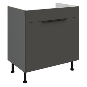 Szafka kuchenna pod zlewozmywak z szufladą Aversa Ant 80 ZL 1S BB fronty szafki kuchennej wykończone w technologii anti fingerprint