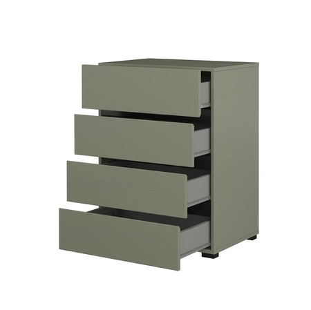 Komoda z szufladami Cross 60 cm zielona stylowy design komody do sypialni przedpokoju prosta forma w nowoczesnym wydaniu