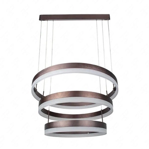 Lampa wisząca Ring brązowa 82W 3000K efektowna lampa sufitowa do wnętrz w stylu nowoczesnym oraz glamour funkcja ściemniania światła