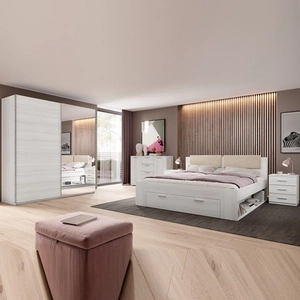 Zestaw mebli do sypialni Galaxy abisko ash ponadczasowa kolorystyka komplet mebli do sypialni w stylu nowoczesnym