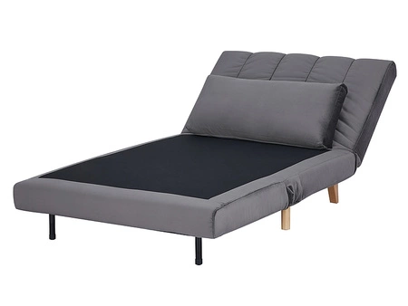 Fotel rozkładany Billy jasny szary prosty i nowoczesny design wpisujący się w każdą aranżację bukowe nogi