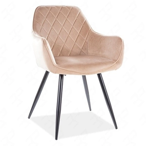 Krzesło tapicerowane Line beżowe nowoczesne oraz funkcjonalne krzesło kubełkowe z metalowymi nogami