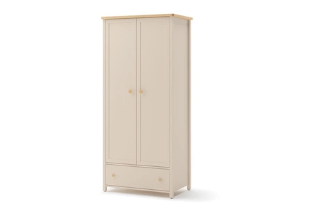 Szafa Story 85 cm beżowy / dąb vincenza bielona modna szafa do pokoju młodzieżowego wyposażona w dwa drążki na ubrania wiszące