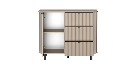 Komoda z szufladami Novado 111 cm clay grey funkcjonalna i estetyczna komoda do salonu lub sypialni stylowe pionowe frezowania