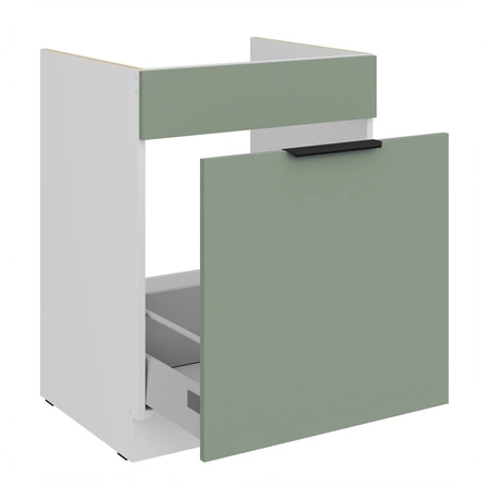 Szafka kuchenna pod zlewozmywak z szufladą Treviso Wh 60 ZL 1S BB fronty szafki kuchennej wykończone w technologii anti fingerprint