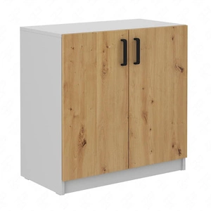 Komoda Makana 80 cm jasny szary / dąb artisan funkcjonalny mebel do biura gabinetu lub pokoju młodzieżowego