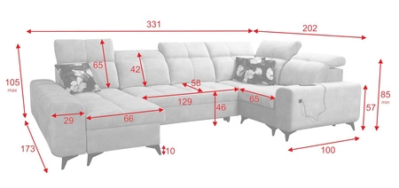 Narożnik z funkcją spania Buffalo IV zielony lewostronny stylowy narożnik rozkładany z dwoma pojemnikami na pościel welurowa tkanina
