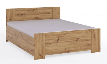 Łóżko Rico 160x200 cm z pojemnikiem na pościel dąb artisan idealne łóżko do sypialni obrzeża wykończone okleiną ABS ponadczasowy design