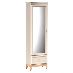 Szafa z lustrem Windsor 55 cm beżowy / dąb elegancka i funkcjonalna szafa do przedpokoju osadzona na stabilnej drewnianej podstawie