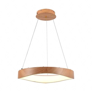 Lampa wisząca Wooden 50 cm 25W 3000K stylowa i elegancka lampa z wbudowanymi ledami wykończenie w kolorze drewna i bieli