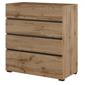 Komoda z szufladami Cross 80 cm dąb wotan stylowy design komody do sypialni prosta forma w nowoczesnym wydaniu