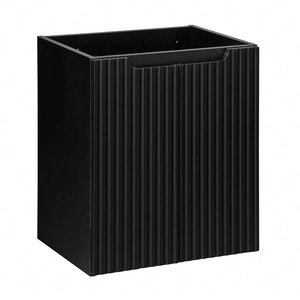Szafka pod umywalkę Nova 50 cm czarna nowoczesny design szafka odporna na działanie wilgoci ozdobne ryflowane fronty