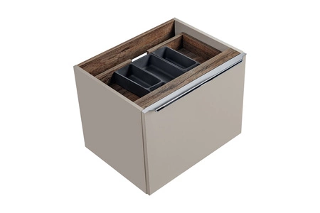 Szafka pod umywalkę nablatową Santa Fe 60 cm szary krzemowy oryginalna kolorystyka podkreślona chromowanym uchwytem krawędziowym