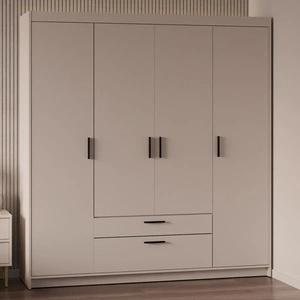 Szafa Rene 176 cm beż piaskowy stylowy design pojemna szafa do garderoby o klasycznej formie wyposażona w duże szuflady