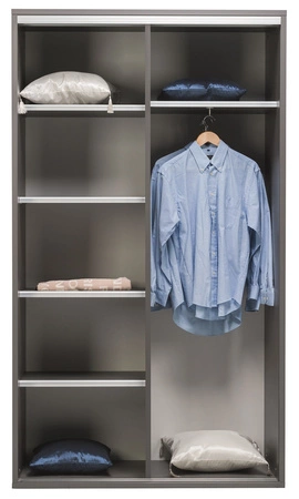 Zestaw mebli młodzieżowych Yugo w kolorze szary popiel / biały połysk idealna propozycja do pokoju młodzieżowego w modnym i nowoczesnym stylu