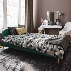 Łóżko tapicerowane Ivrea 90x200 turkusowe z zagłówkiem w nowoczesnym stylu idealne do pokoju młodzieżowego lub małej sypialni