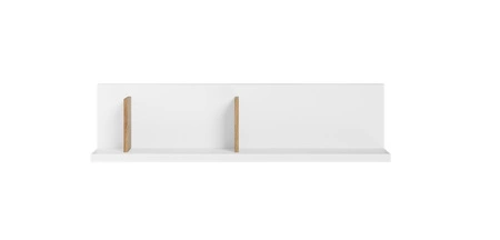 Półka Simi 120 cm biały / hikora naturalna nowoczesna i praktyczna półka ścienna do salonu pokoju młodzieżowego lub biura