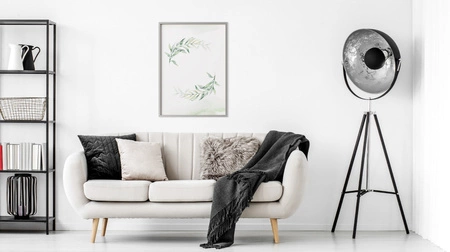 Plakat akwarelowe listki 70x100 plakat w ramie precyzyjny wydruk ze stylową grafiką doskonała dekoracja do salonu lub sypialni