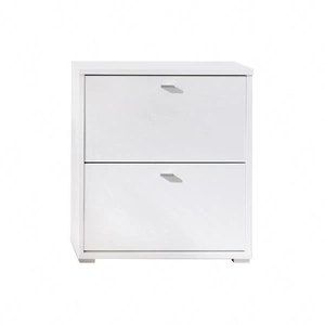 Szafka na buty Anter biała funkcjonalna szafka do przedpokoju praktyczne 2 drzwi otwierane do dołu